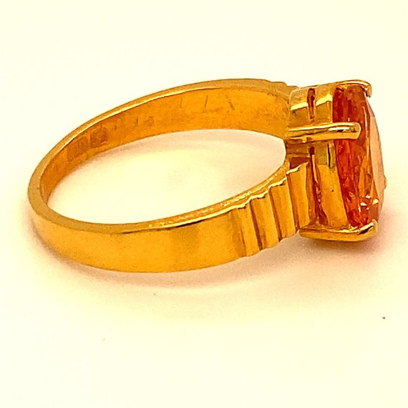 Mandarin Spessartine 3.30ct Solid 22K Gold Ring - Picture 3 of 6